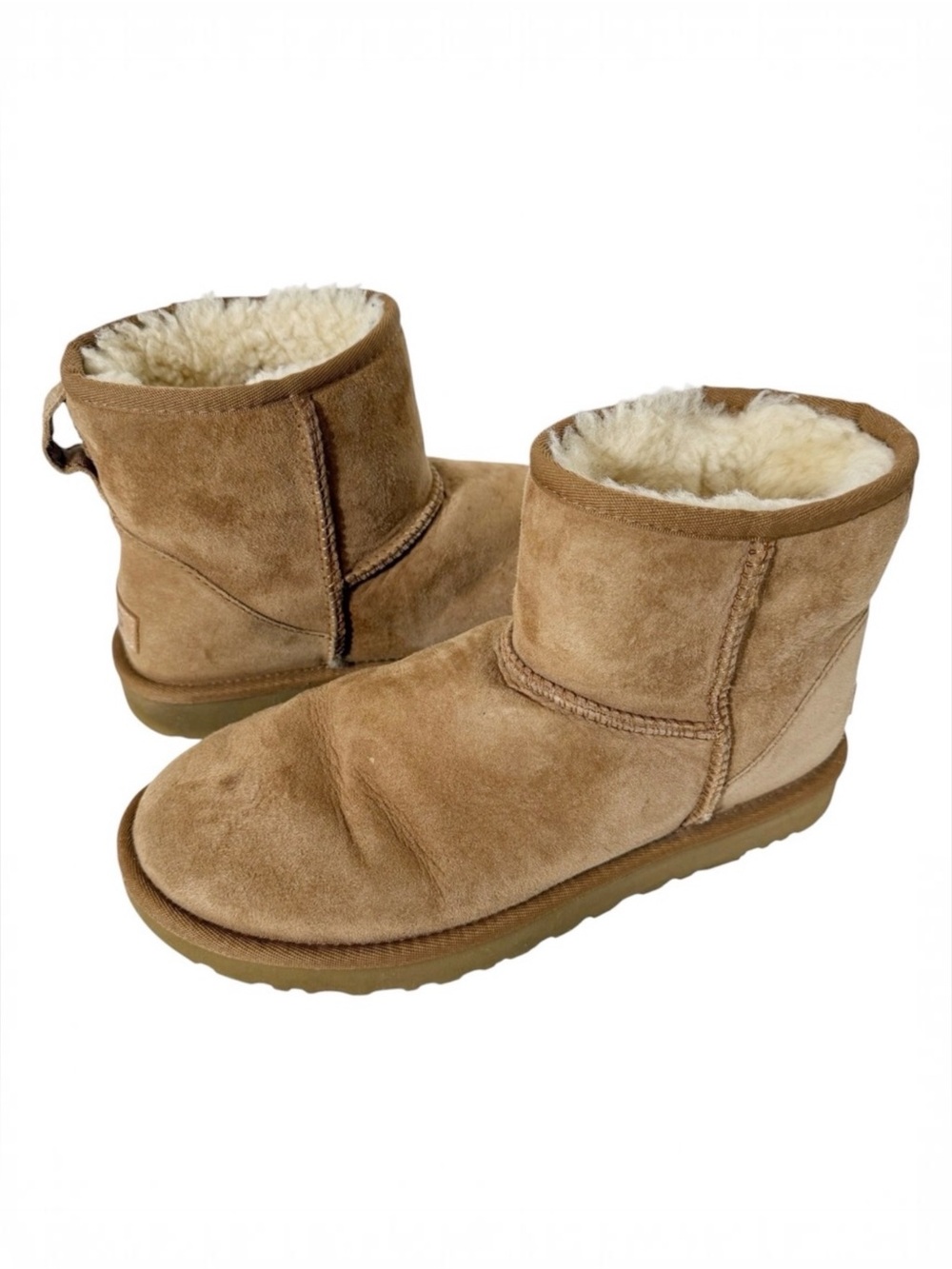 UGG Classic Mini II Chestnut Suede Shearling Ankle Boots 1016222 Womens‎ 9